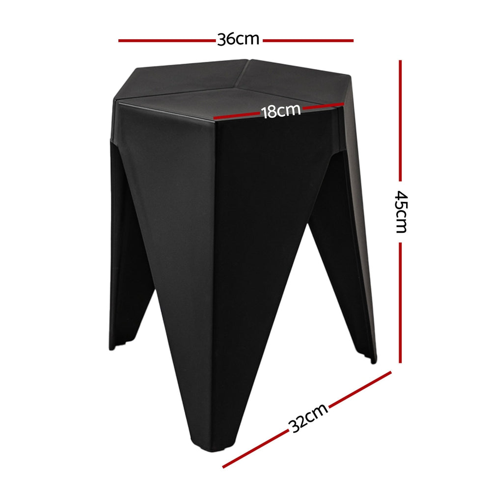 Arlo Puzzle Stackable Stools – Black – Set of 4