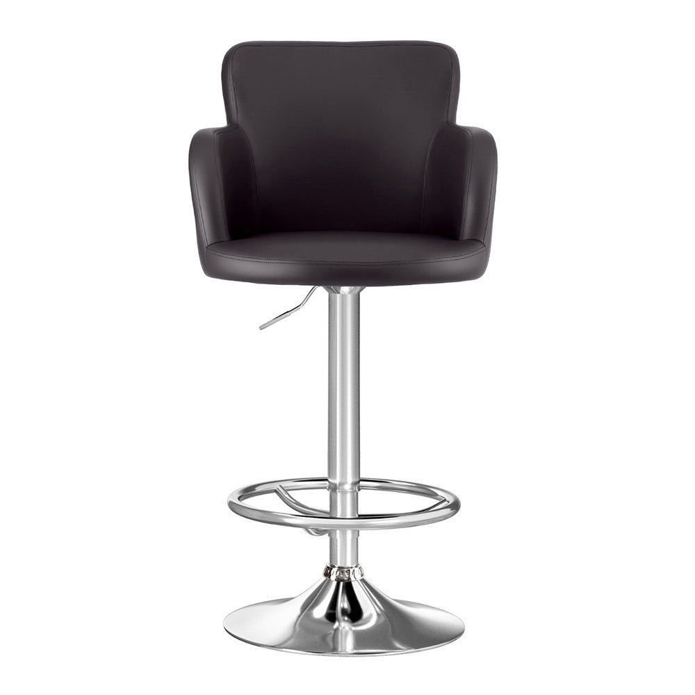 Rowan Leather Gas Lift Bar Stool – Brown – Single
