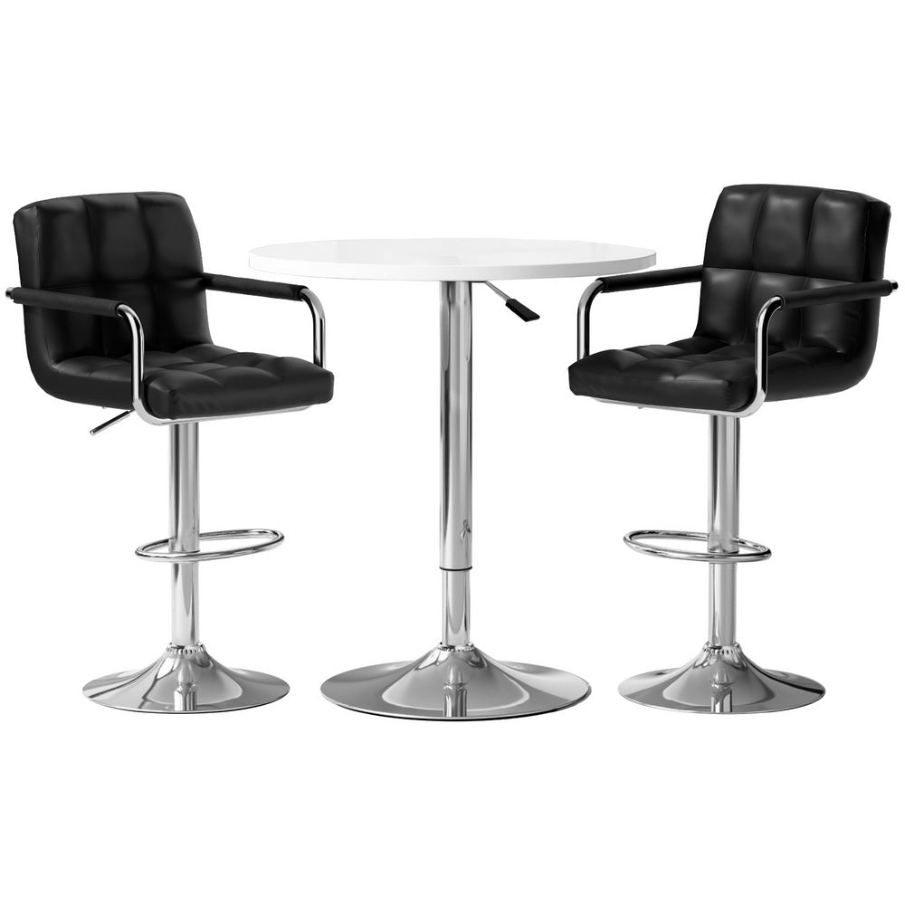 Bar Table and Stools Set Dining Desk Kitchen Chairs Cafe Pub