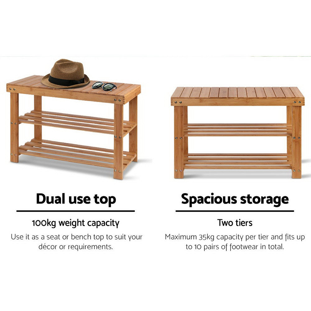 Keaton Bamboo Shoe Rack – Natural