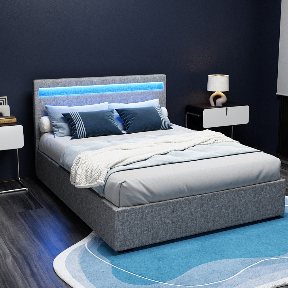 Ridge Gas Lift Bed Base – Grey – Double