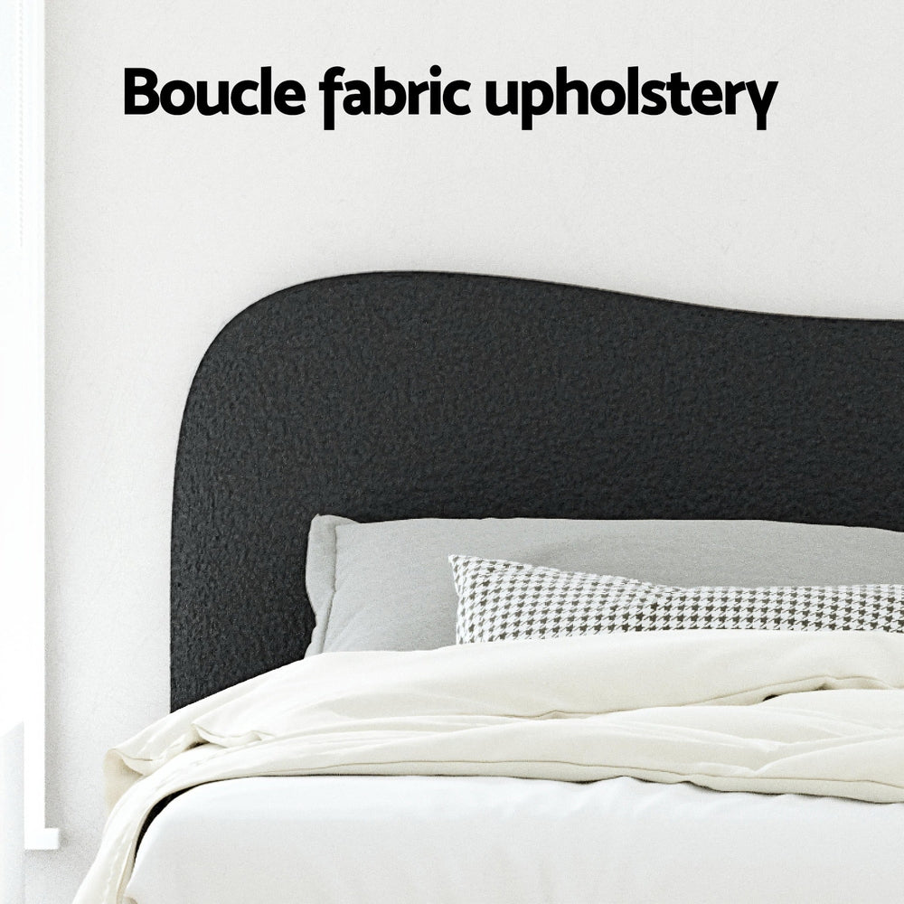 Dara Bouclé Bed Frame – Black – King