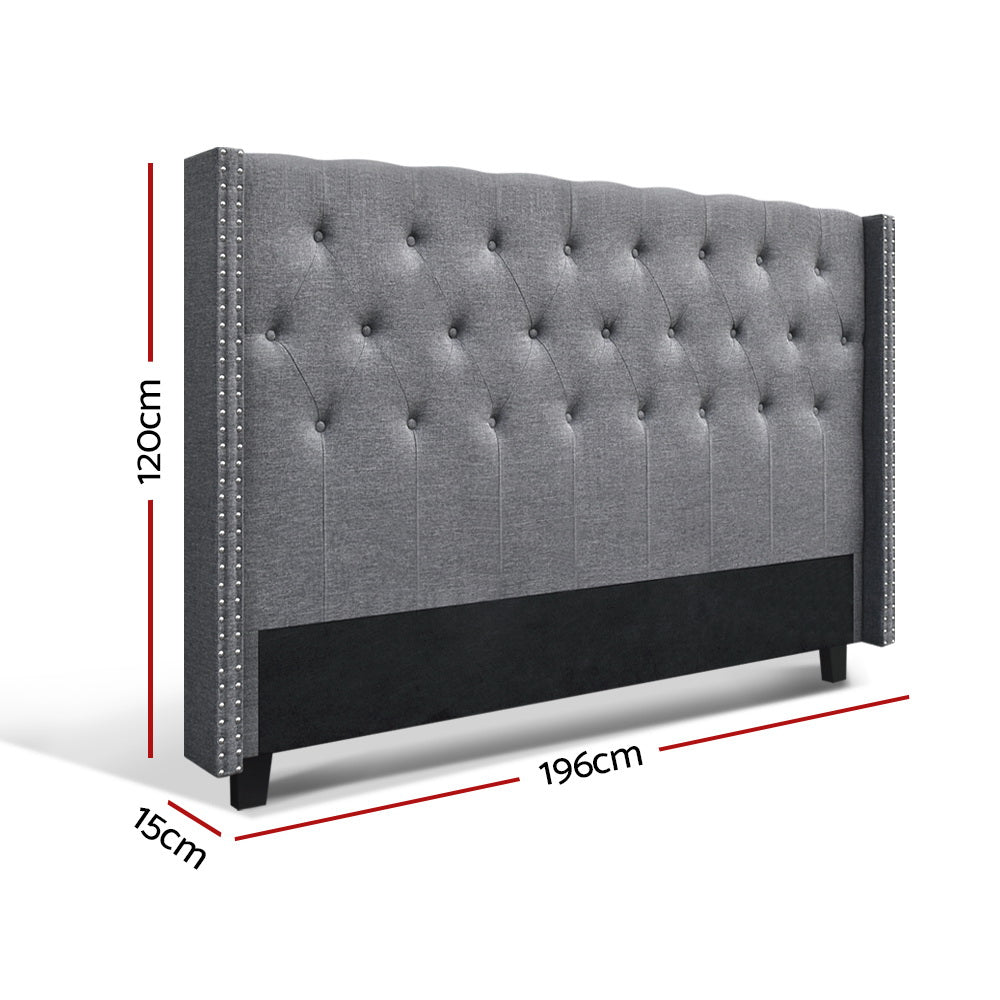 Larkin Tufted Bed Head – Grey – King