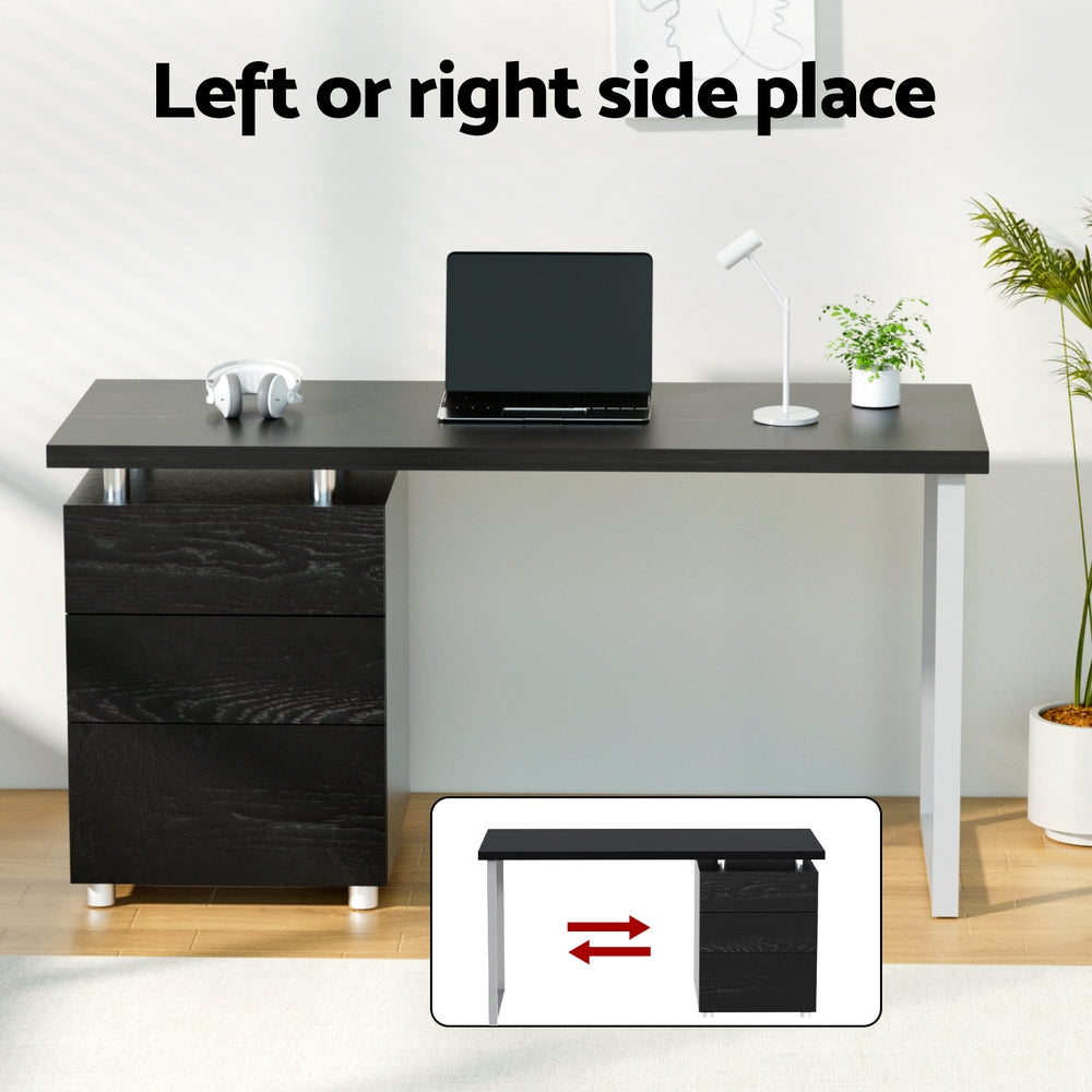 Nara Executive Desk & Chair Set – Black – Complete Office Suite