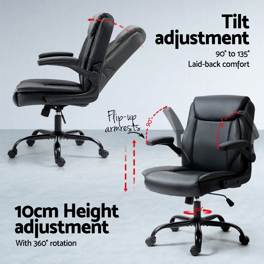 Nara Executive Desk & Chair Set – Black – Complete Office Suite
