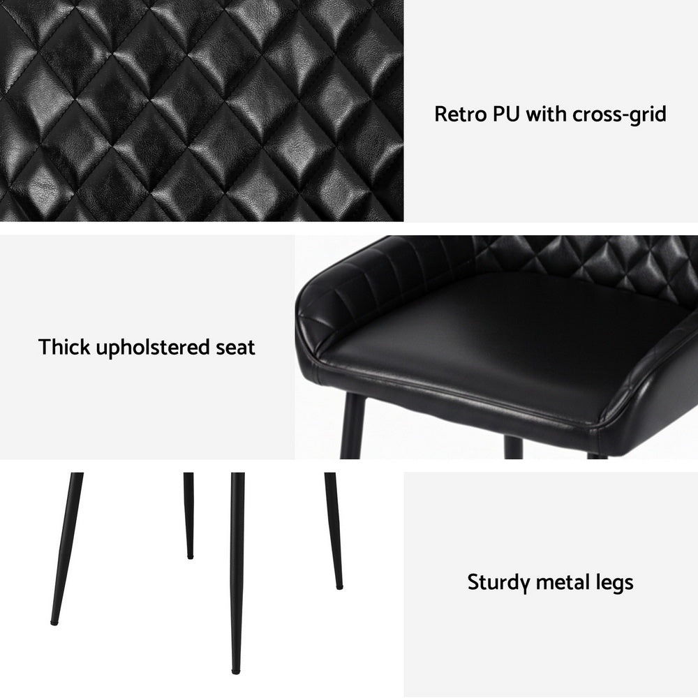 Cove Retro Dining Chairs – Black – Set of 4