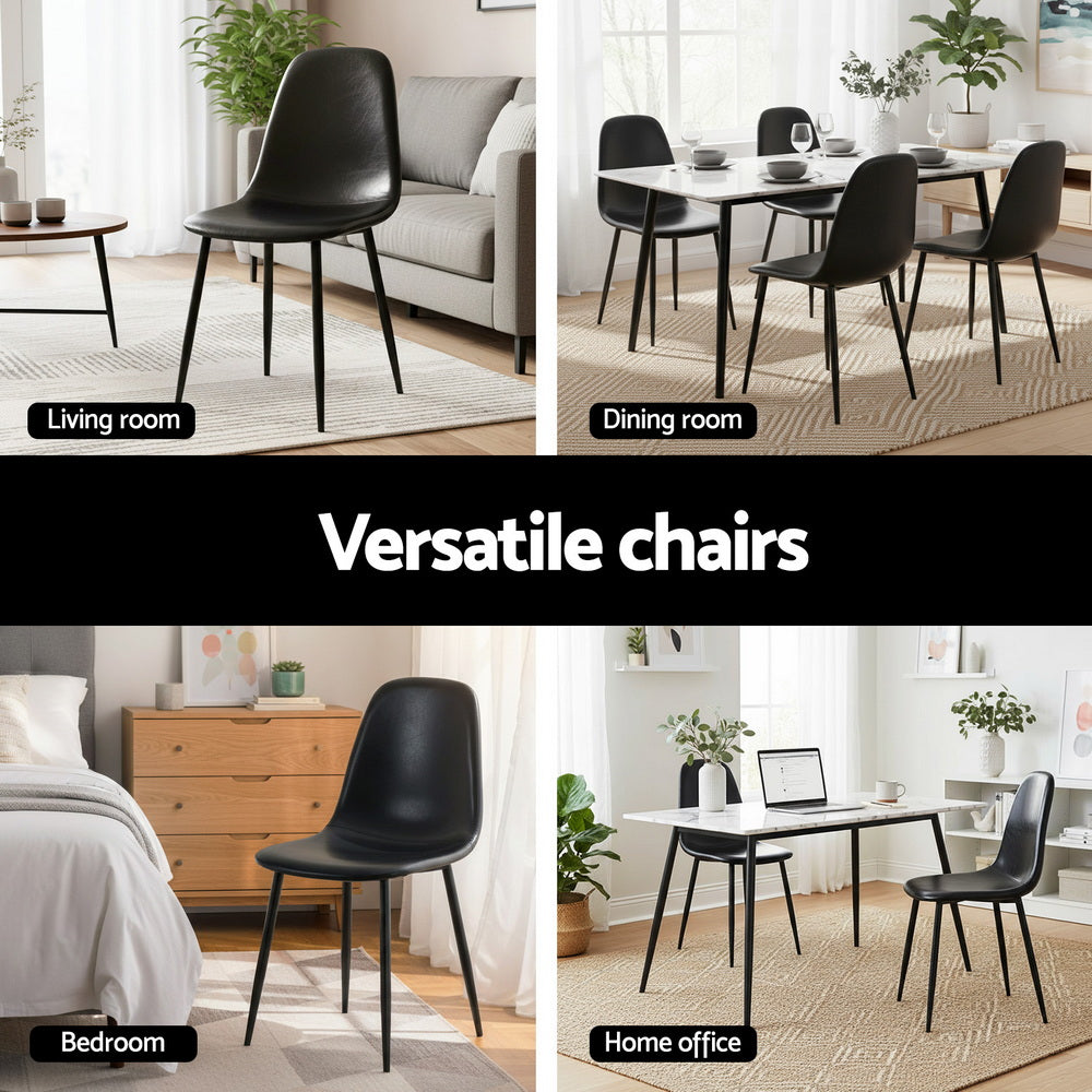 Nova Retro Dining Chairs – Black – Set of 4