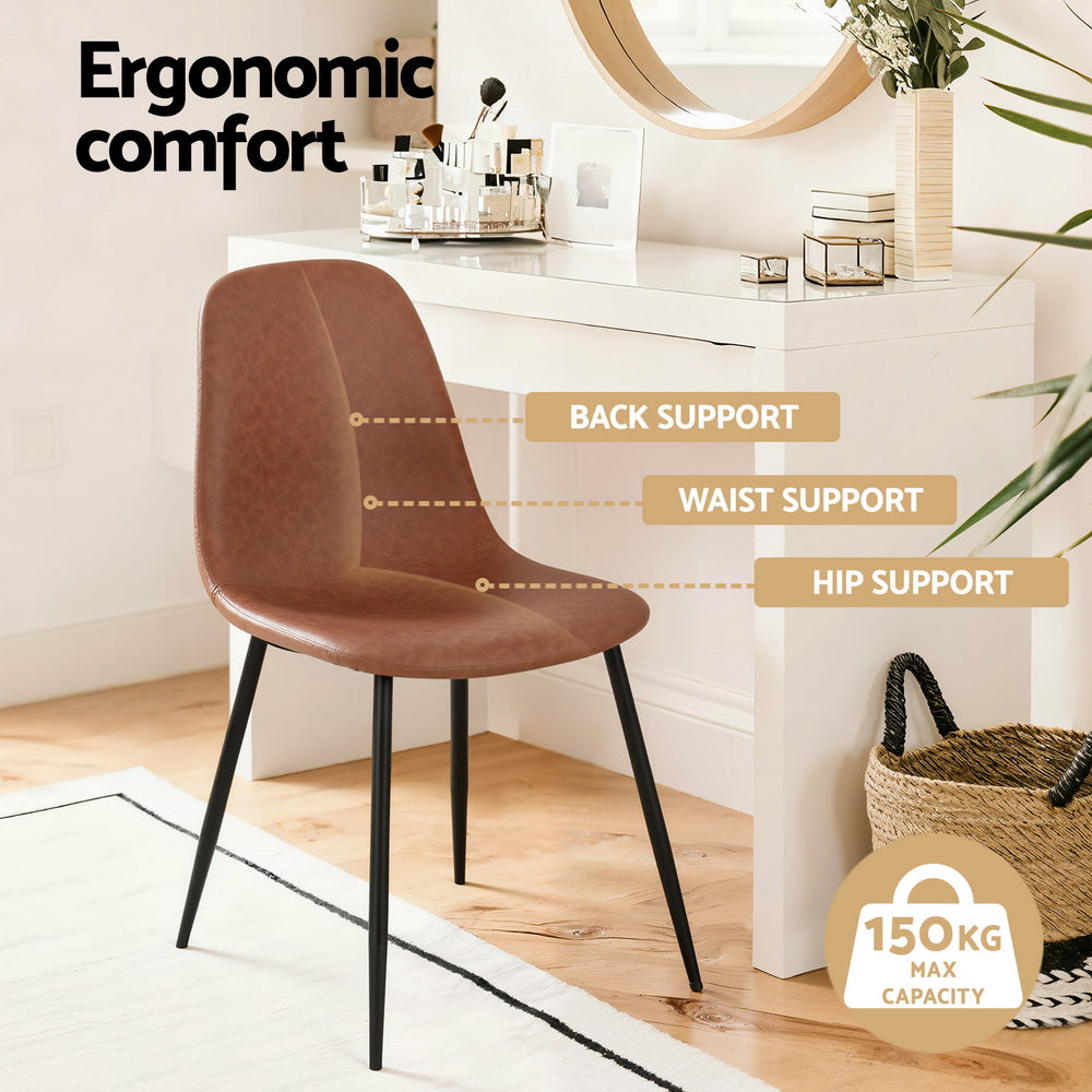 Cove Retro Dining Chairs – Brown – Set of 2