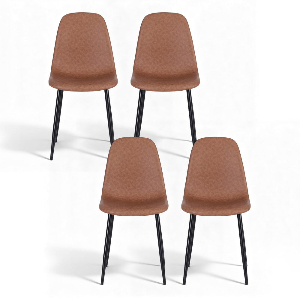 Nova Retro Dining Chairs – Brown – Set of 4