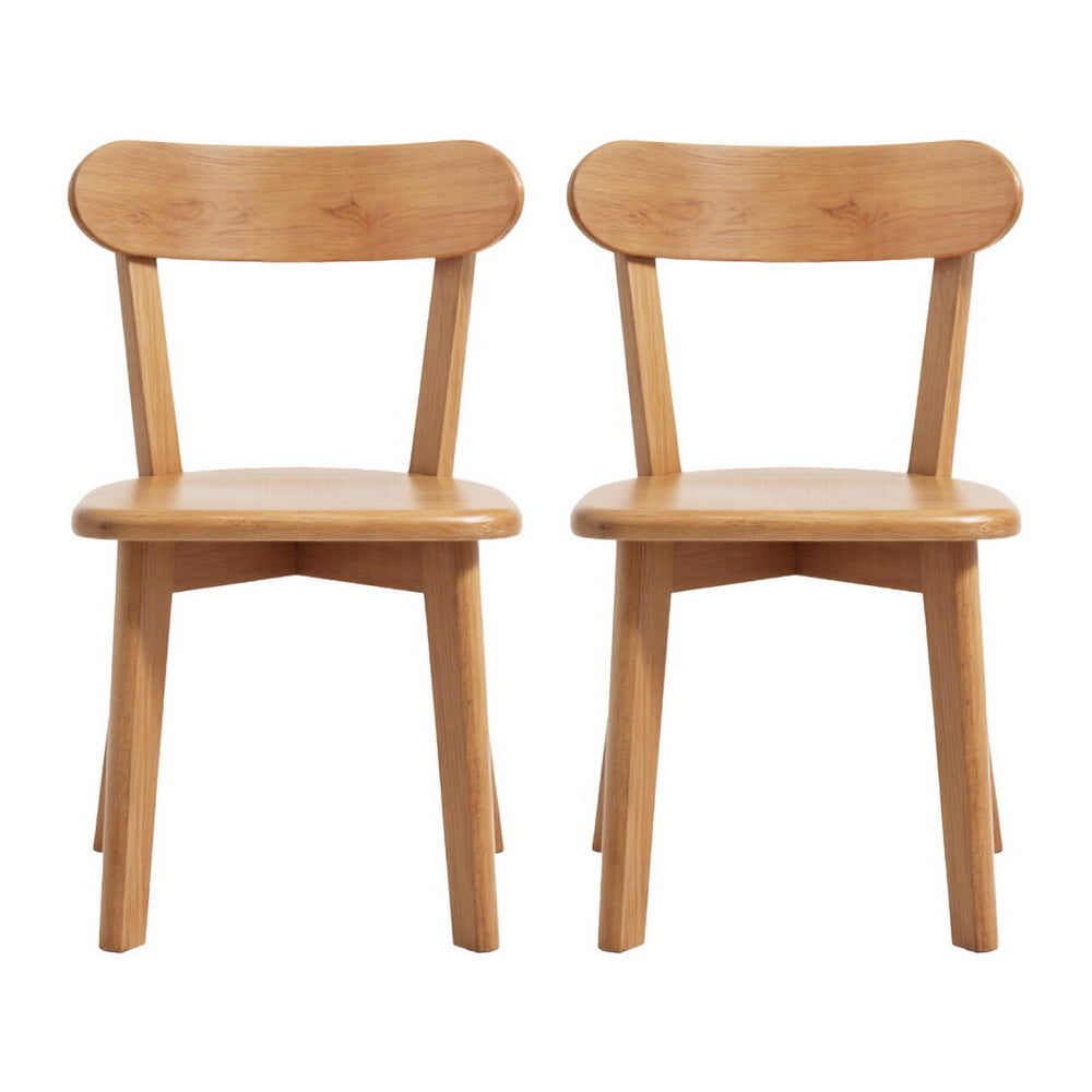 Cove 2x Dining Chairs Wooden Kitchen Accent Chair Cafe Lounge Rubber Wood