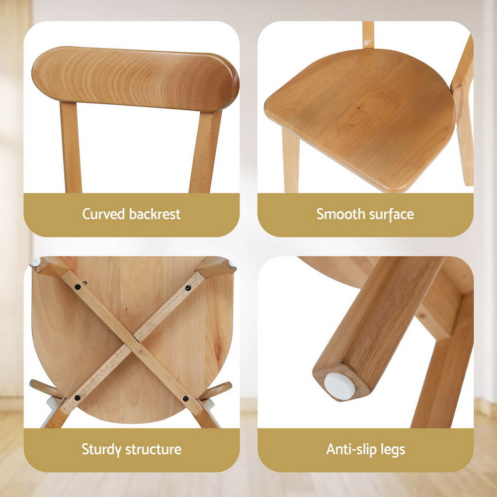 Cove Rubber Wood Dining Chairs – Natural – Set of 2