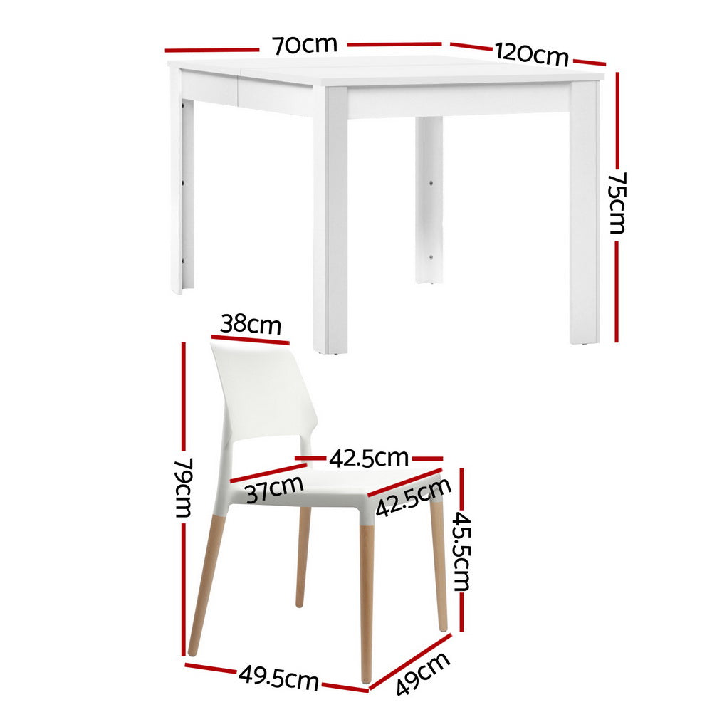 Nova Dining Set – White – 4 Seats