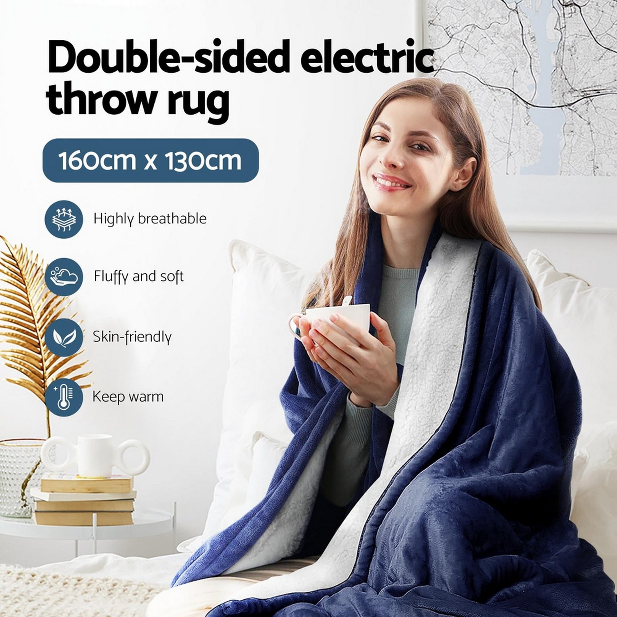 Atlas Modern Rug – Blue – Rectangle