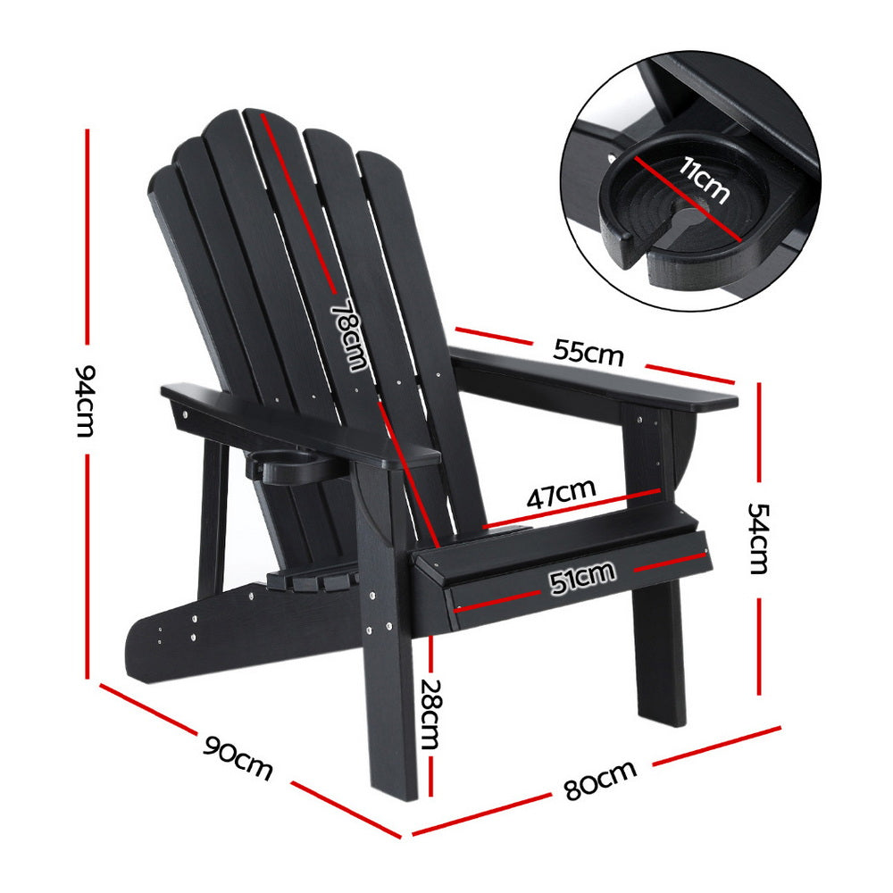 Marina Adirondack Chair – Black – HDPE