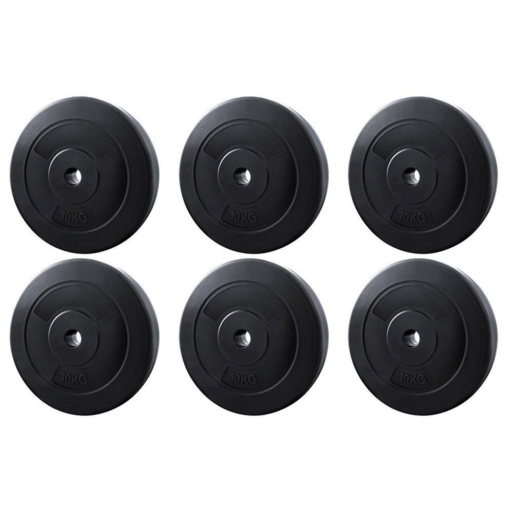 Cove 60kg Barbell Weight Plates Standard Home Gym Press Fitness Exercise