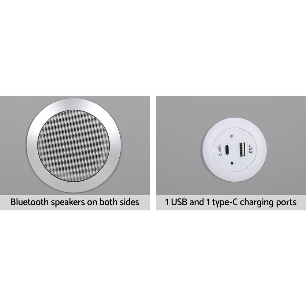 Aida Smart Bedside Table – Grey – LED & Wireless Charging