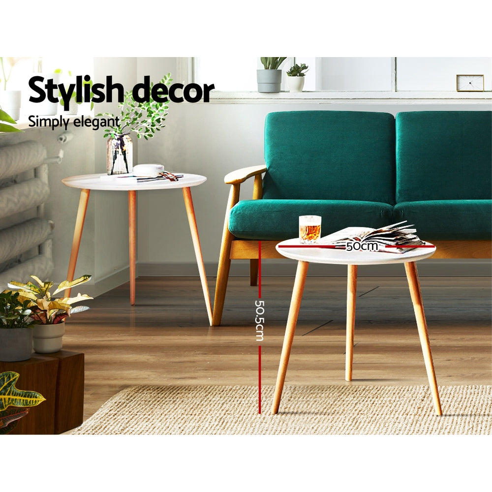 Callix Coffee Table – White – 50 cm