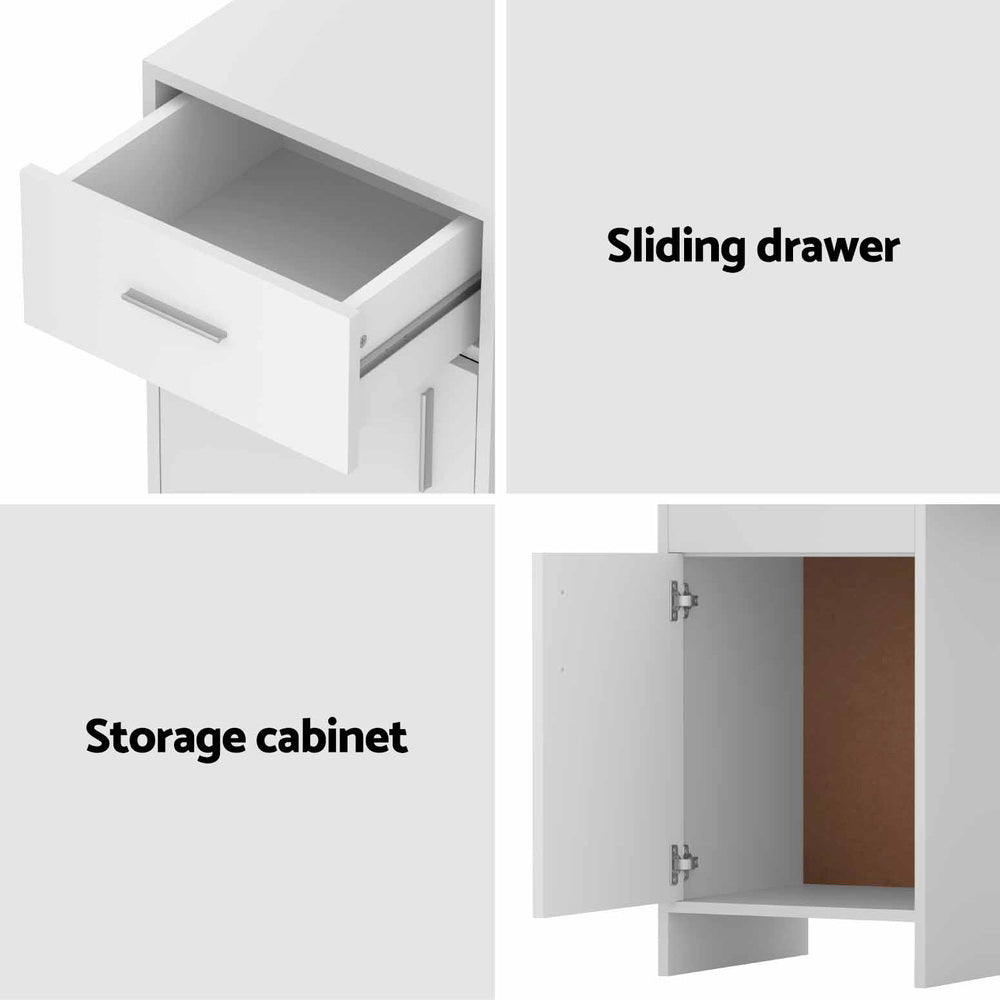 Kepler Office Storage Desk – White – 100 cm