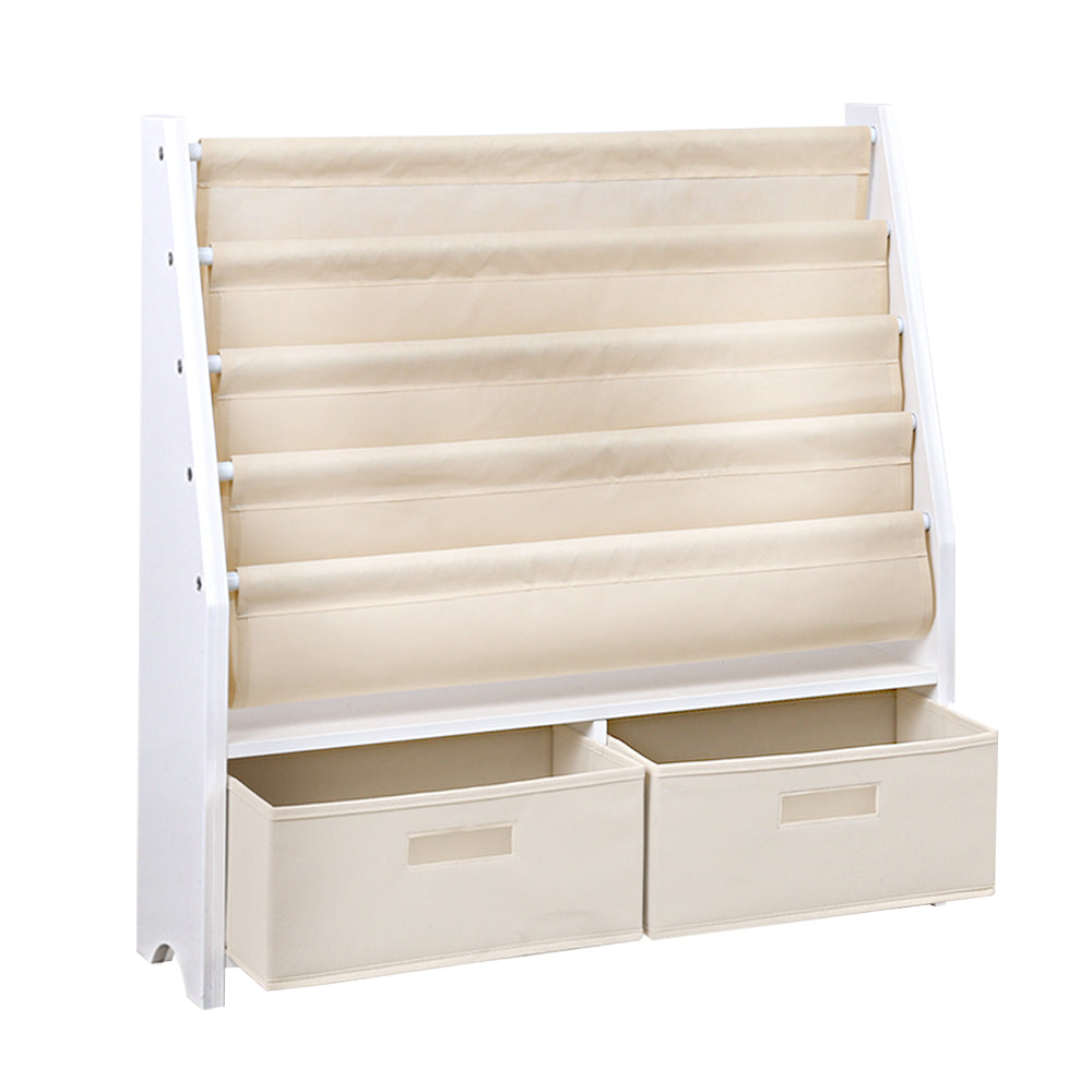Nova 4 Tier Kids Bookshelf – White – Small