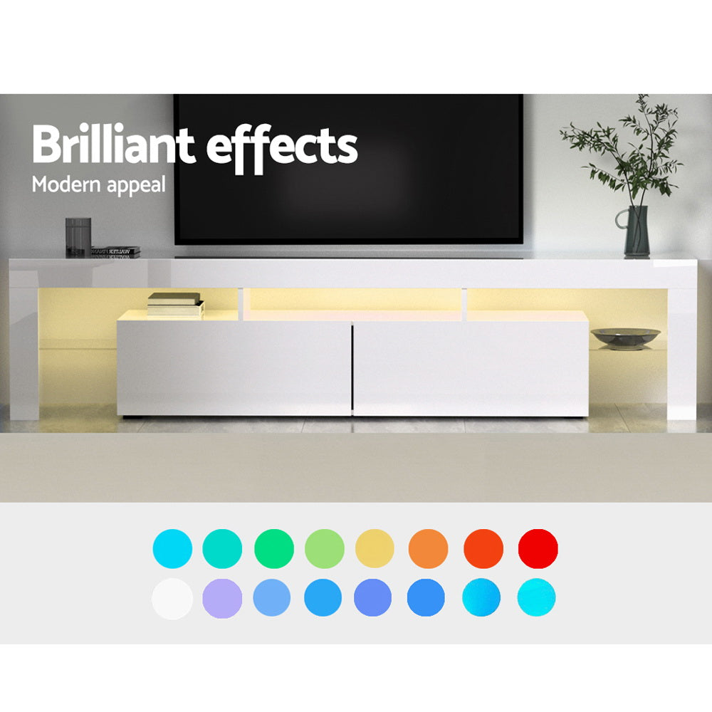 Vega LED Entertainment Unit – White – 189 cm