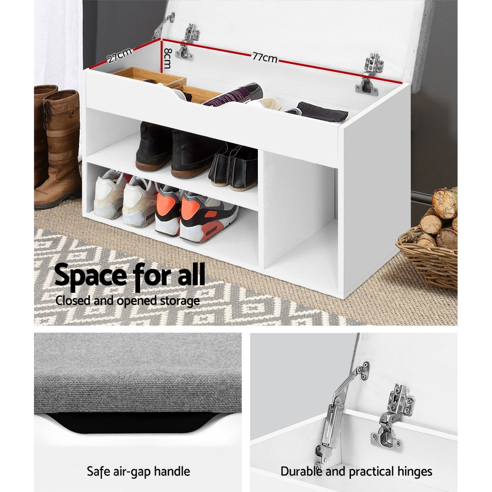 Allen Shoe Storage Bench – White