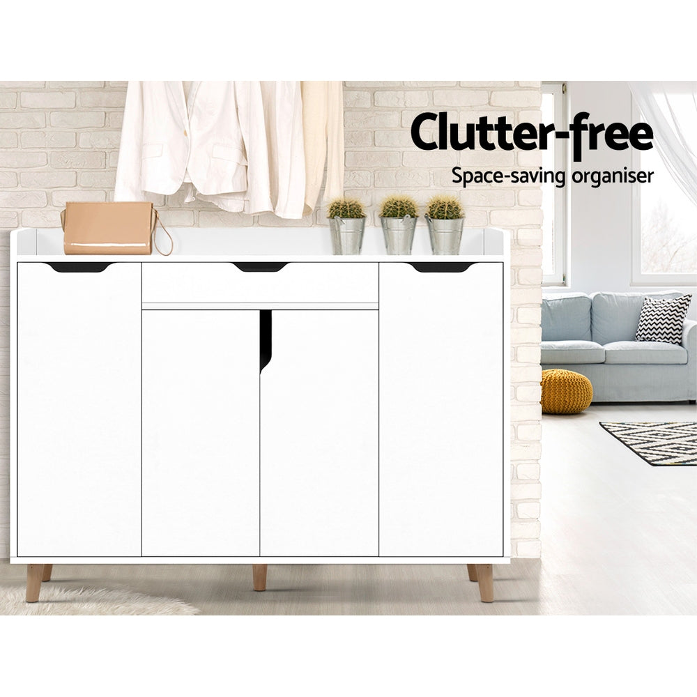 Hudson Shoe Storage Cabinet – White – 120 cm