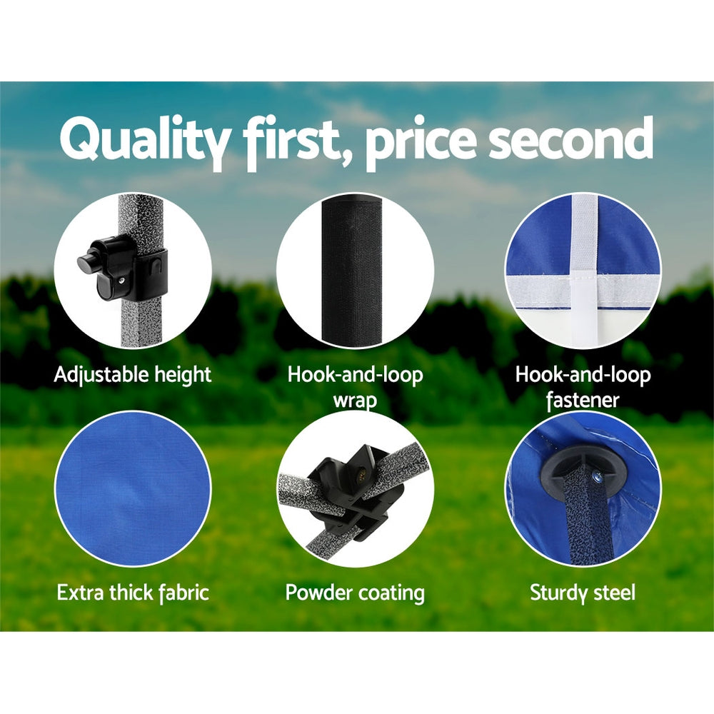 Hudson Pop Up Gazebo – Blue – 3m x 3m
