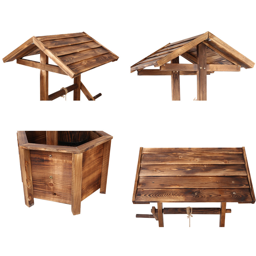 Heritage Wooden Wishing Well – Brown – 100 cm