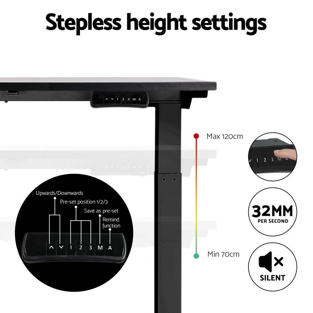 Callan Electric Sit Stand Desk – Black – 140 cm