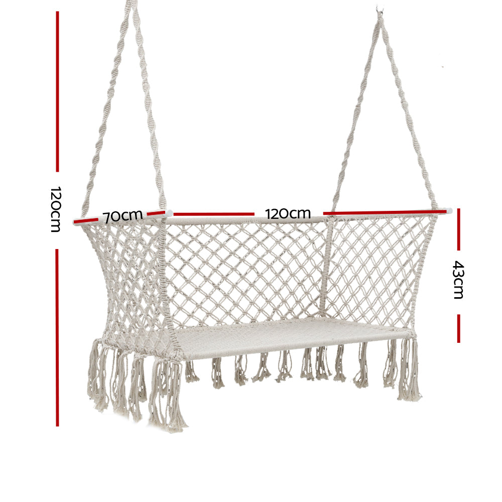Serano Portable Camping Hammock – Cream – 2 Person