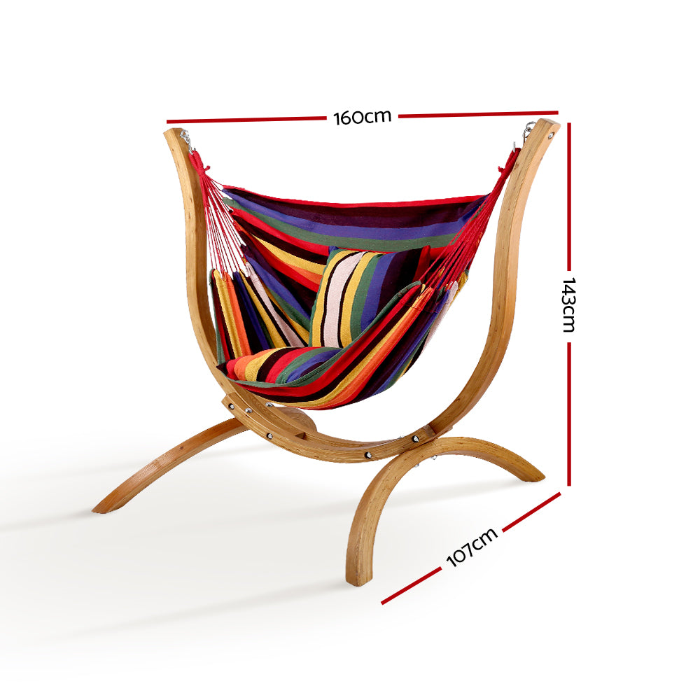 Timber Hammock Chair with Stand – Multi – 160 cm