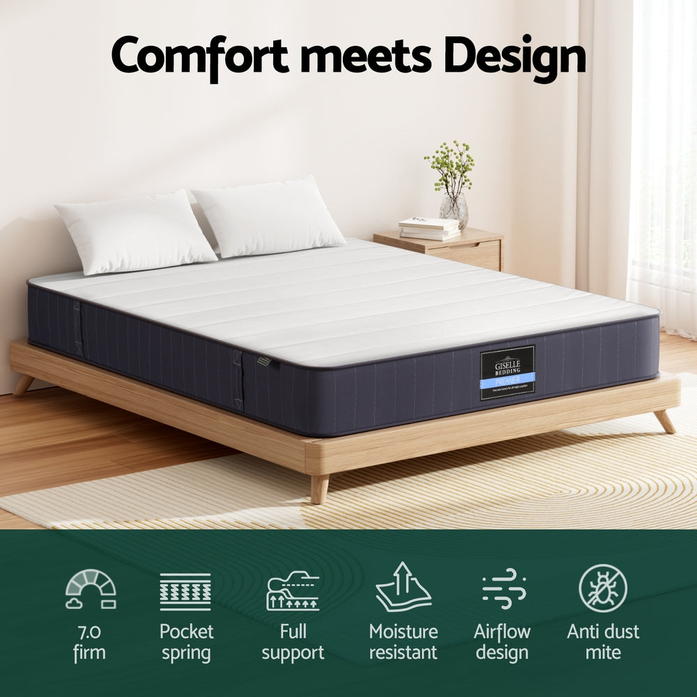Halston Pocket Spring Mattress – White – Double