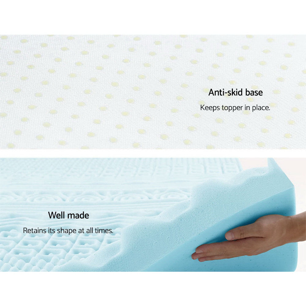 SoftHaven Gel Foam Mattress Topper – Blue – Double