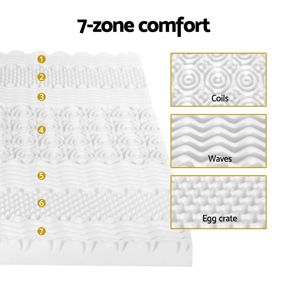Marston Memory Foam Mattress Topper – White – Single