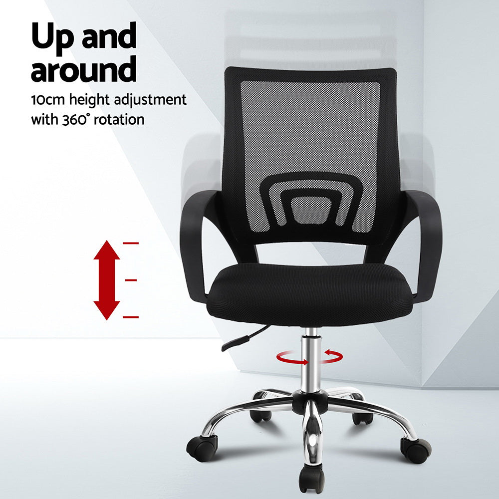 Marston Foldable Computer Desk and Mesh Office Chair Set – Black – 80 cm