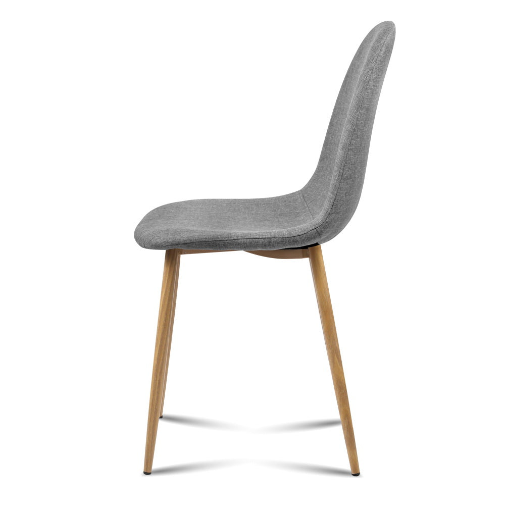 Adamas Fabric Dining Chairs – Grey – Set of 4