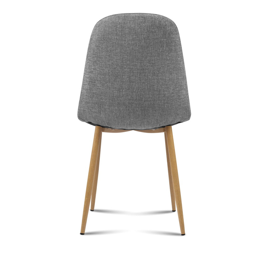 Adamas Fabric Dining Chairs – Grey – Set of 4