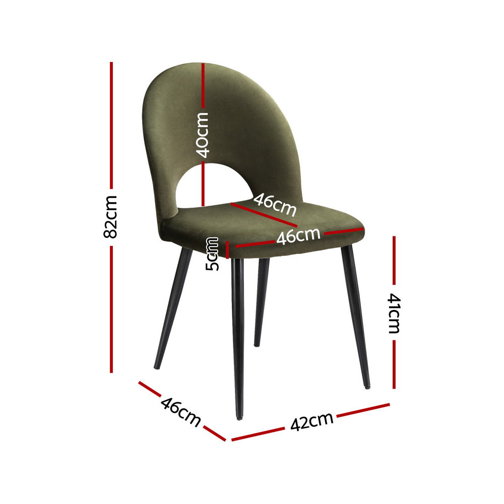 Loren Dining Chairs – Green – Set of 4