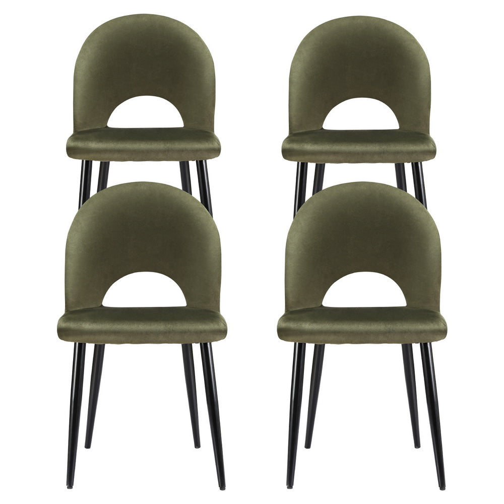 Loren Dining Chairs – Green – Set of 4