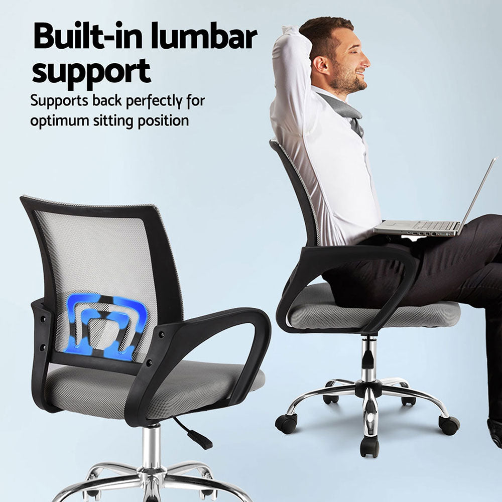 Cove Mesh Office Chairs – Grey – Set of 2