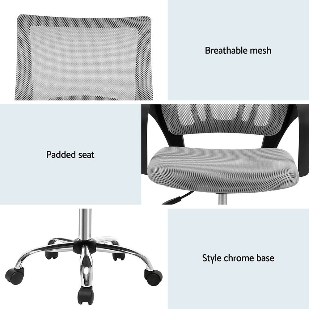 Cove Mesh Office Chairs – Grey – Set of 2