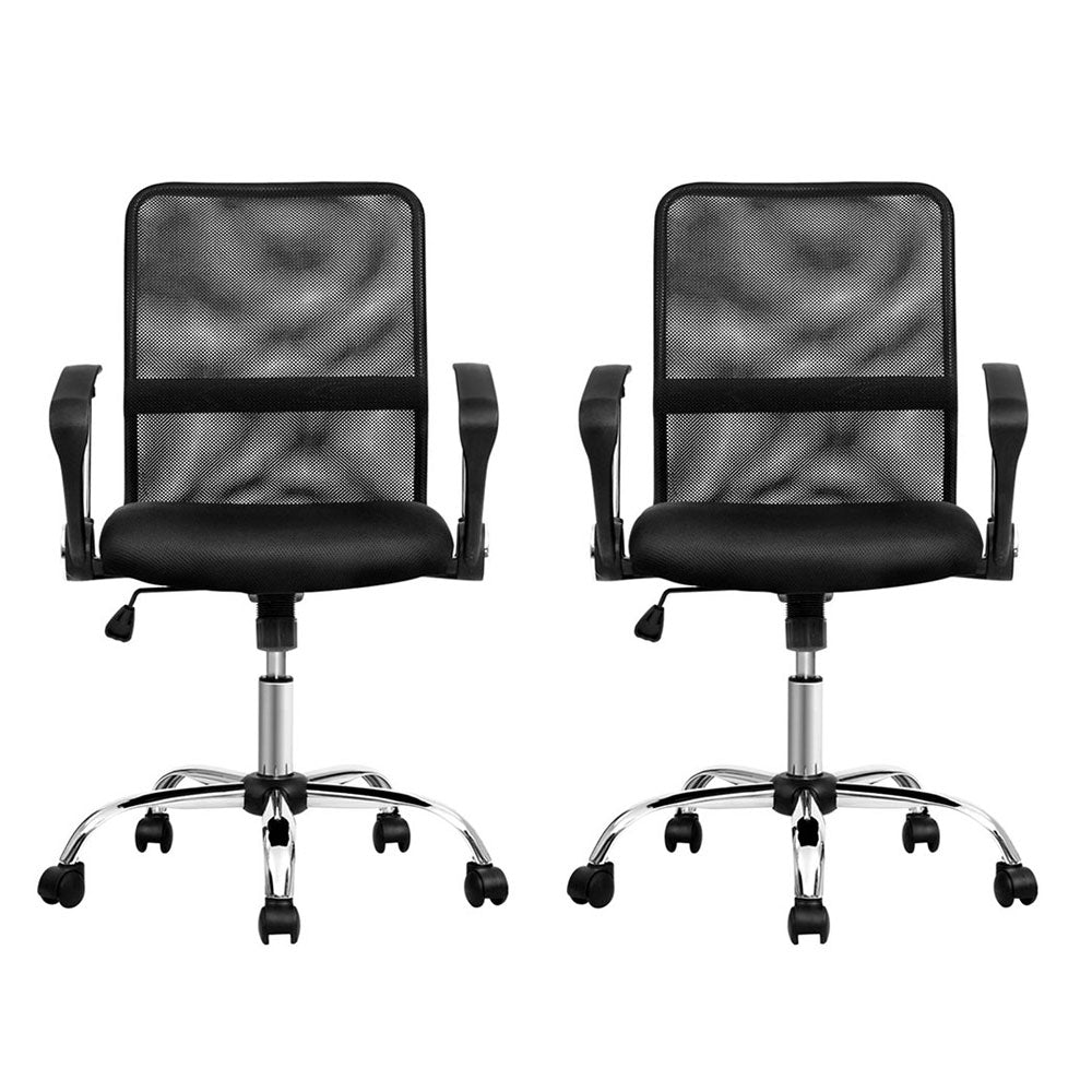 Nova Mesh Office Chairs – Black – Set of 2