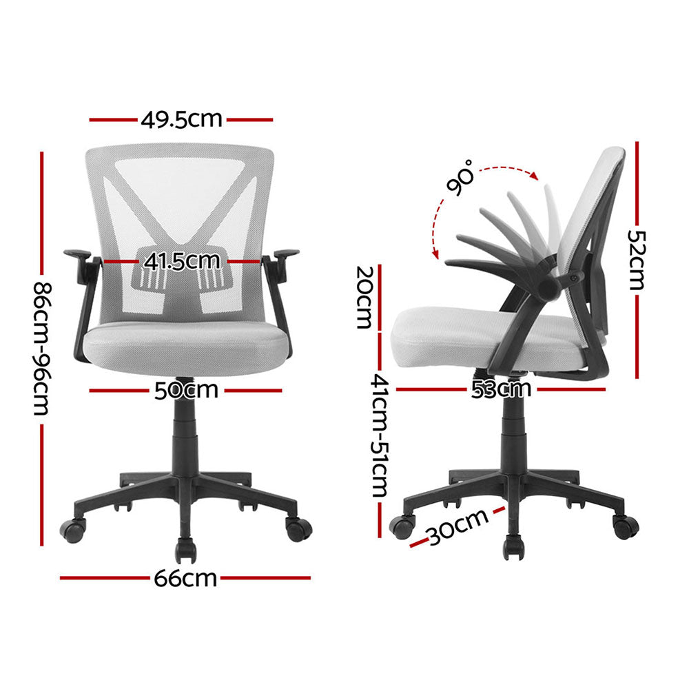 Rowan Mesh Office Chairs – Grey – Set of 2
