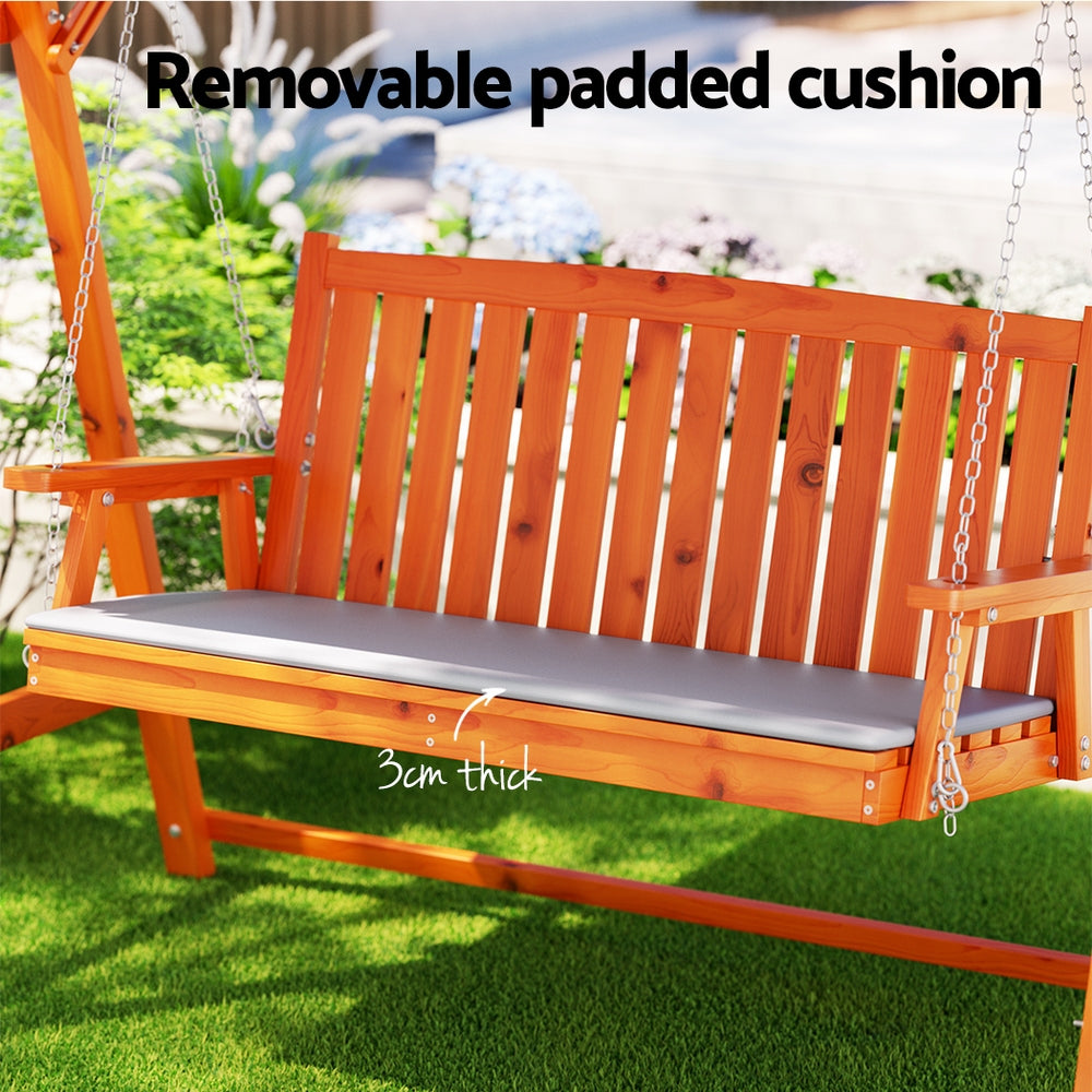 Alderon Garden Swing Chair – Teak – 3 Seater