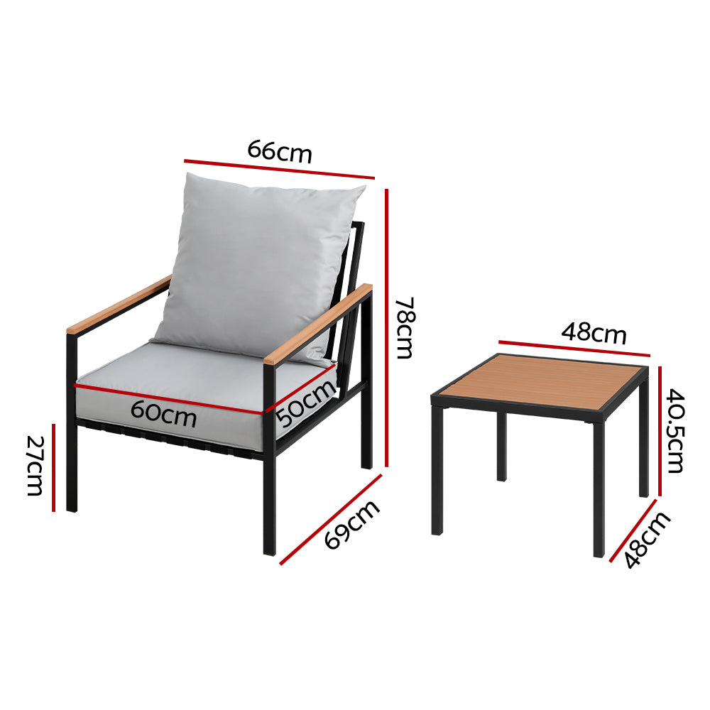 Arlo Outdoor Bistro Set – Black – 3 Piece