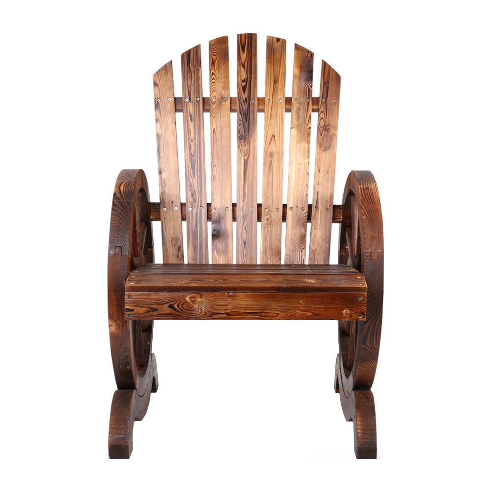 Rustica Wagon Wheel Garden Chair – Brown – Single