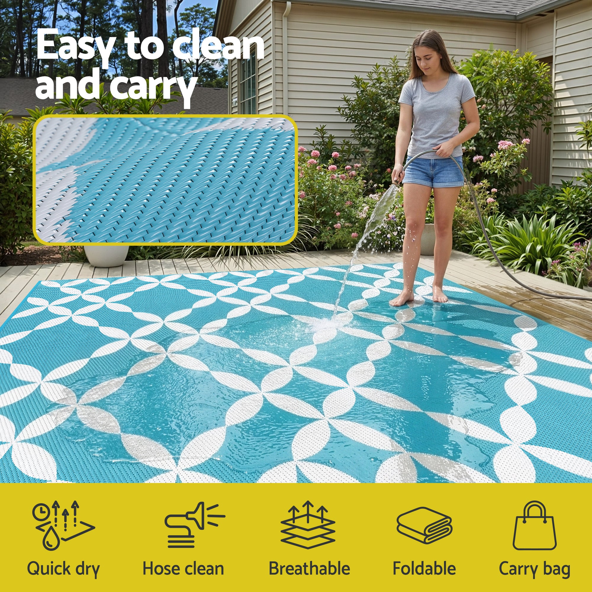 Marston Outdoor Area Rug – Green – Large