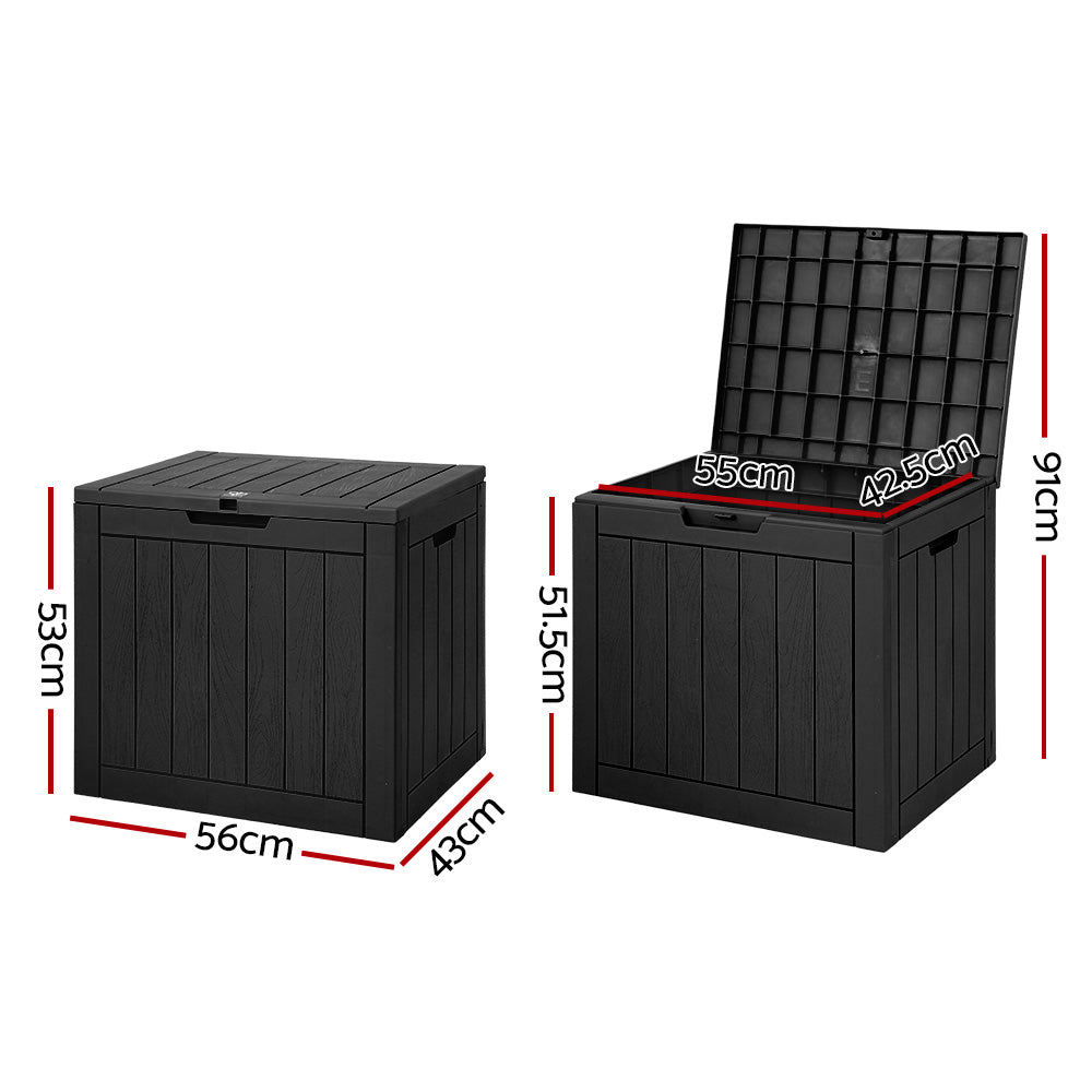 Korvyn Outdoor Storage Box – Black – 118L
