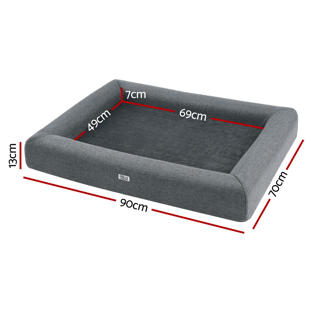 Korven Egg Crate Pet Bed – Grey – Medium 90 cm