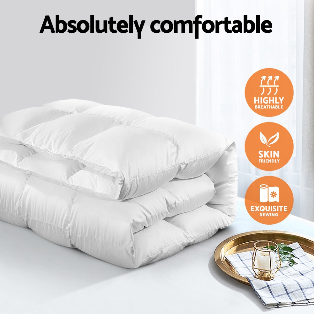 Arlo Goose Down Quilt – White – Queen